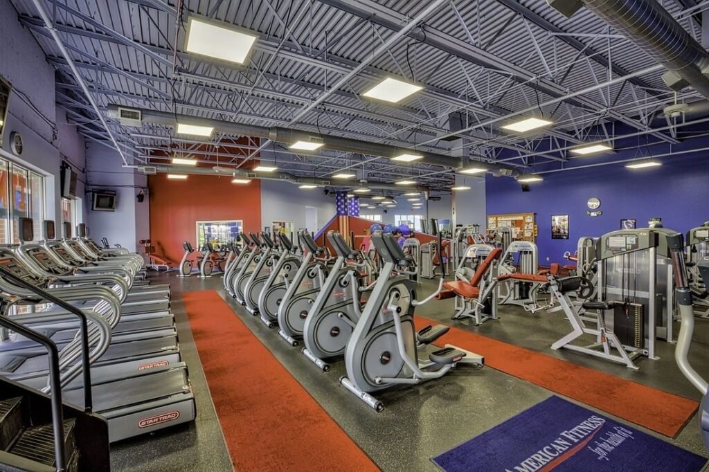 Cardio and strength floor at Troy American Fitness gym in Troy, IL